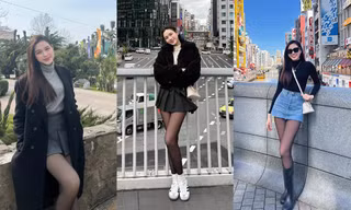 Suốt chuyến du lịch Nhật Bản, Hoa hậu Đỗ Thị Hà chỉ mặc một style nhưng vẫn đẹp