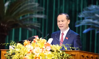 Quyền Chủ tịch UBND tỉnh Bắc Giang Mai Sơn phát biểu tại kỳ họp.