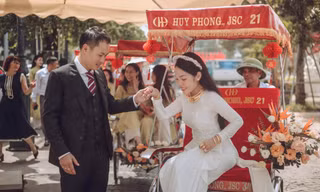 Đám hỏi cô dâu Bảo Ngọc tái hiện lại mùa thu Hà Nội.