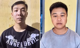 Đối tượng Nguyễn Minh Nhớ (trái) và Lưu Văn Nho.