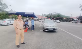 Công an tỉnh Bắc Giang tổ chức sát hạch lái xe sớm nhất cả nước. 