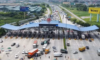 Trạm thu phí BOT Pháp Vân - Cầu Giẽ đã dừng thu phí để phục vụ chống dịch.