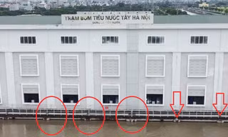 Khu vực phía Tây Hà Nội 'chìm' trong nước, trạm bơm 'nghìn tỷ' vẫn hoạt động cầm chừng