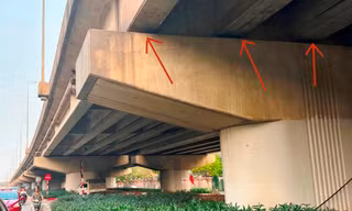 Sửa chữa gấp các gối trụ cầu Vành đai 3 trên cao bị xô lệch