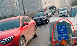 Ùn tắc trên đường Vành đai 3 trong ngày đầu xe ‘đi chậm’ để phục vụ sửa chữa