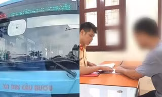 Phạt nguội tài xế xe buýt đi lấn làn đường, khiêu khích người tham gia giao thông