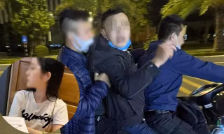 Chị D. (ảnh nhỏ) và nhóm thanh niên bị tố cáo.