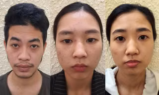 Nhóm đối tượng Đức, Trang và Hương (từ trái sang).