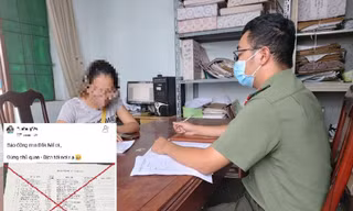 Chị V. tại cơ quan công an