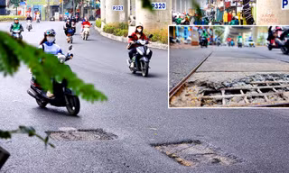 Sau cải tạo, mặt đường ở Hà Nội vẫn như 'tấm áo vá'