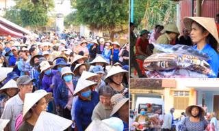 Thanh niên Bình Phước cùng văn nghệ sĩ vượt nghìn dặm cứu trợ cô, trò vùng lũ