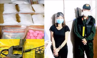 Bắt nữ chủ tiệm massage tàng trữ gần 1,4 kg ma túy cùng súng đạn 