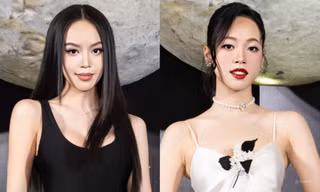 Hoa hậu Thanh Thủy, Á hậu Trịnh Thùy Linh đổ bộ thảm đen