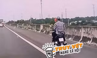 Ớn lạnh xe máy lao trên cao tốc TPHCM - Trung Lương