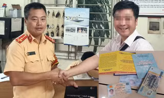 Thượng úy CSGT nhặt được gần 50 triệu đồng cùng giấy tờ, trả lại người dân đánh rơi