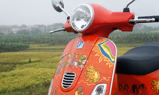 Vespa LX sơn tranh Đông Hồ