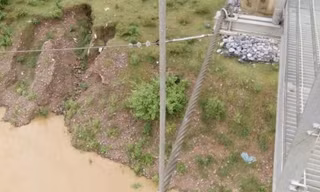 Khu vực hai cháu bé đuối nước.