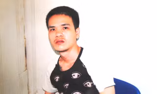 Đối tượng Khánh tại cơ quan công an