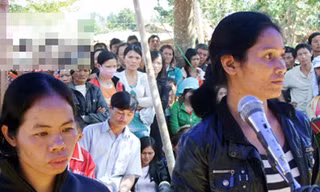 Các bị cáo tại phiên tòa xét xử lưu động ở xã Đắk R’măng, huyện Đắk G’long