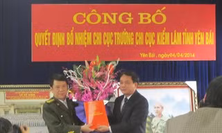 Ông Đỗ Cường Minh khi được bổ nhiệm Chi cục trưởng Chi cục Kiểm lâm Yên Bái