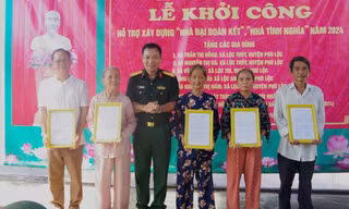 Bộ Tổng tham mưu hỗ trợ xây nhà đại đoàn kết, nhà tình nghĩa cho người dân Thừa Thiên-Huế