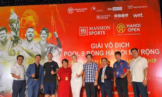 Ban tổ chức thông tin về giải Hanoi Open Pool Championship 2024. Ảnh: Hà An 