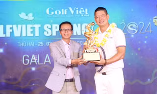Diễn viên Bình Minh đoạt cup Rồng vàng tại giải GolfViet Spring Cup 2024