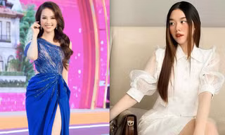 Á hậu Thuỵ Vân quyến rũ với váy dạ hội lệch vai, Tường San đẹp như tiểu thư với sắc trắng