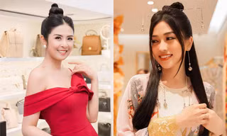 Ngọc Hân trễ nải vai trần nóng bỏng, Á hậu Phương Nga xinh đẹp hóa 'mỹ nhân cổ trang'