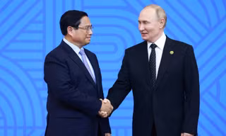 Tổng thống Nga Putin chào đón Thủ tướng Phạm Minh Chính và nhiều lãnh đạo dự Hội nghị BRICS mở rộng