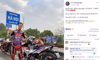  Nam thanh niên đăng tải hình ảnh trong hành trình xuyên Việt bằng xe máy.