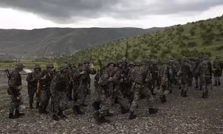 Các binh sĩ tại khu vực Nagorno-Karabakh. Ảnh: AP