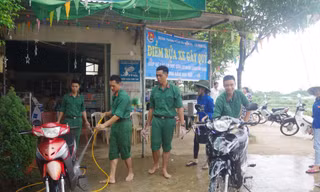 Mô hình điểm rửa xe gây quỹ thực hiện trên địa bàn xã Hà Bắc, tỉnh Thanh Hóa.