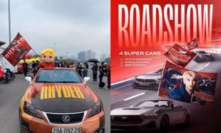 FC RHYDER và HIEUTHUHAI mang siêu xe làm roadshow đón thần tượng