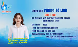 Chân dung Chủ tịch Hội Sinh viên tỉnh Thanh Hoá
