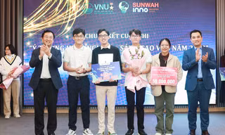 Nhóm sinh viên trường ĐH Công nghệ giành giải Nhất cuộc thi Ý tưởng khởi nghiệp - sáng tạo VNU 2022