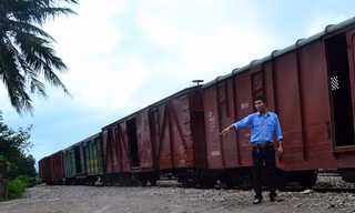 Ga Bình Định (tỉnh Bình Định), nơi các chủ gỗ tập kết đưa lên 8 toa gỗ lậu quý hiếm trót lọt. Ảnh: Việt Hương