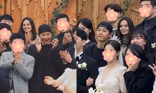 Hé lộ ảnh Song Joong Ki dẫn bạn gái dự đám cưới người quen: Đích thị là Katy Louise Saunders!