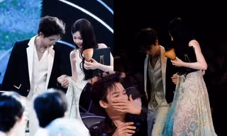 Tinh Quang Đại Thưởng: Fan "tan chảy" trước khoảnh khắc Đinh Vũ Hề đỡ Ngu Thư Hân
