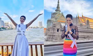 H'Hen Niê mặc váy lục sắc ủng hộ cộng đồng LGBT ở Miss Universe