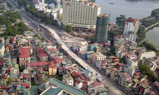 Cầu vượt An Dương được thông xe vào sáng 11/10, sau 10 tháng thi công (Ảnh: Toàn Vũ)