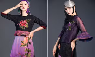 Trà My Next Top Model ma mị với bộ sưu tập áo dài chất liệu thổ cẩm