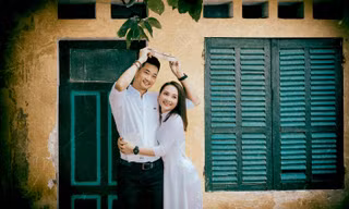 Bảo Thanh và ông xã trong bộ ảnh nhớ lại thời học trò.