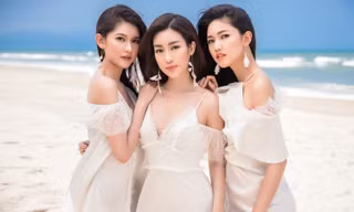 Mỹ Linh, Thanh Tú, Thuỳ Dung đọ nhan sắc tựa 'nữ thần' trên biển