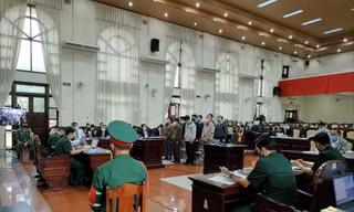 Quang cảnh phiên tòa, Ảnh: B.C.L