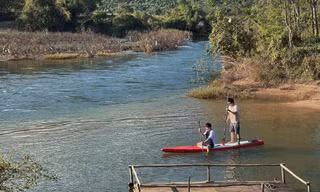 Không gian hoang sơ, trong lành của vùng rừng núi Hòa Bắc được nhiều người yêu thích. Ảnh: Quang Việt