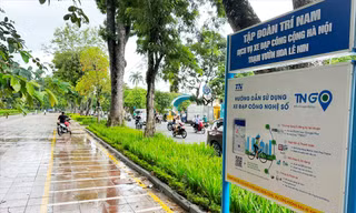 Mặt bằng trạm xe đạp công cộng tại Vườn hoa Lê Nin (Ba Đình) đang bỏ không 9 tháng nay