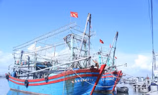 Tàu NA 94668 TS của ông Lê Bá Kiểu (trú xóm Ðồng Tiết, xã Quỳnh Lập, TX Hoàng Mai, Nghệ An) đã nằm bờ gần một năm nay