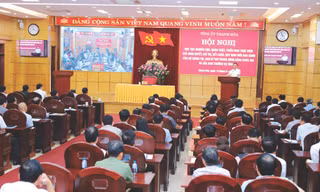 Bí thư Tỉnh ủy Thanh Hóa Đỗ Trọng Hưng phát biểu, chỉ đạo tại hội nghị vào tháng 9/2023