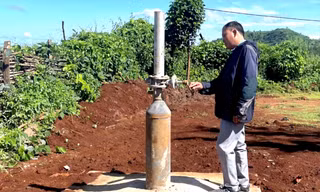 Ban đầu, ông Đàm Xuân Hòa lắp van để sử dụng nguồn khí nhưng bất thành